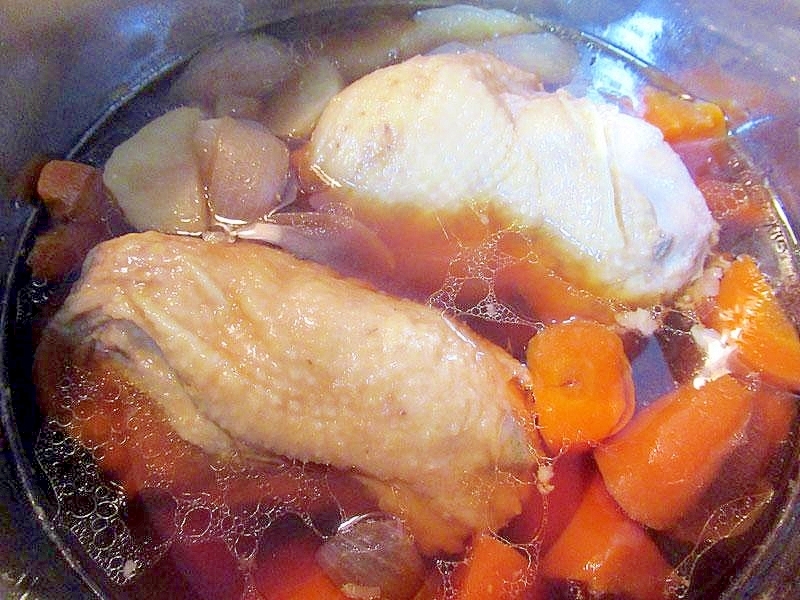 圧力鍋で、鶏じゃが煮
