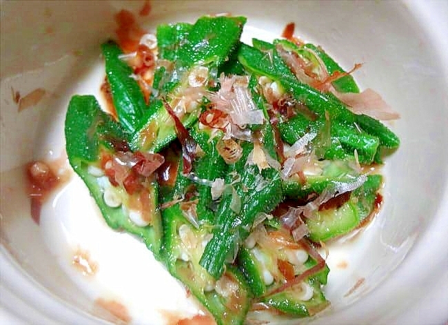 電子レンジで簡単オクラの鰹節和え レシピ 作り方 By デラみーやん 楽天レシピ