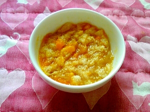 <離乳食中期>カボチャバナナパン粥