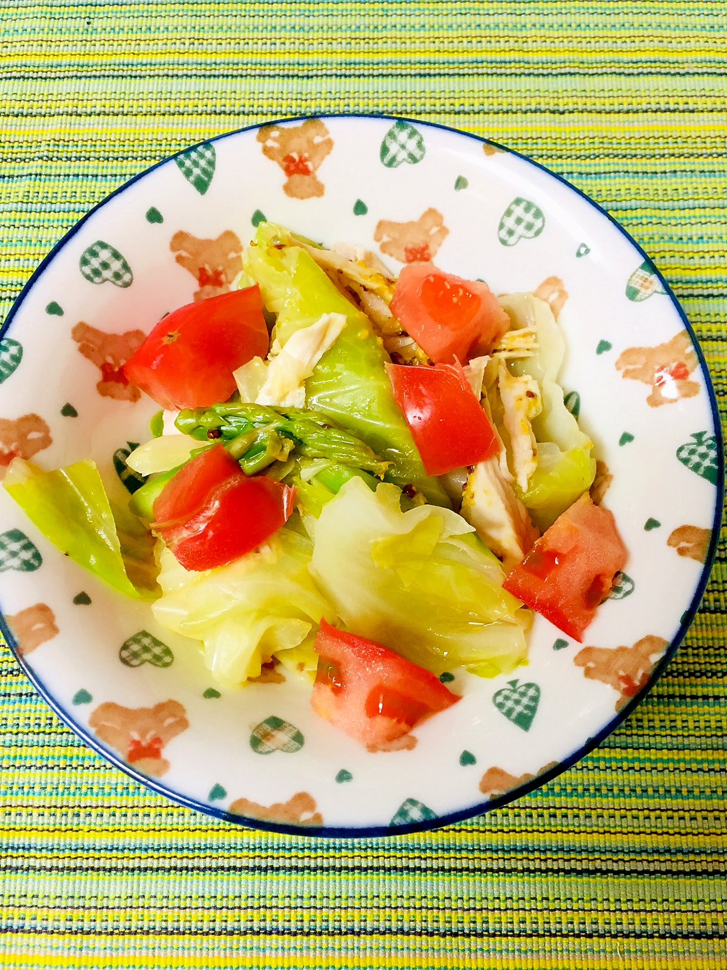 サラダチキンと野菜のはちみつマスタード和え