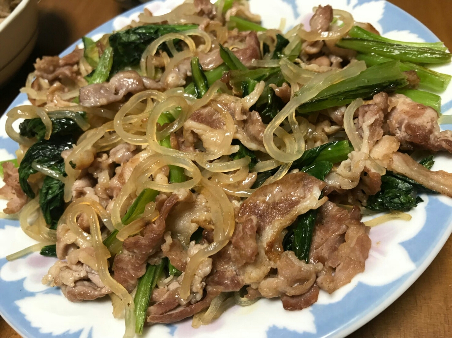 牛肉と小松菜の炒め物