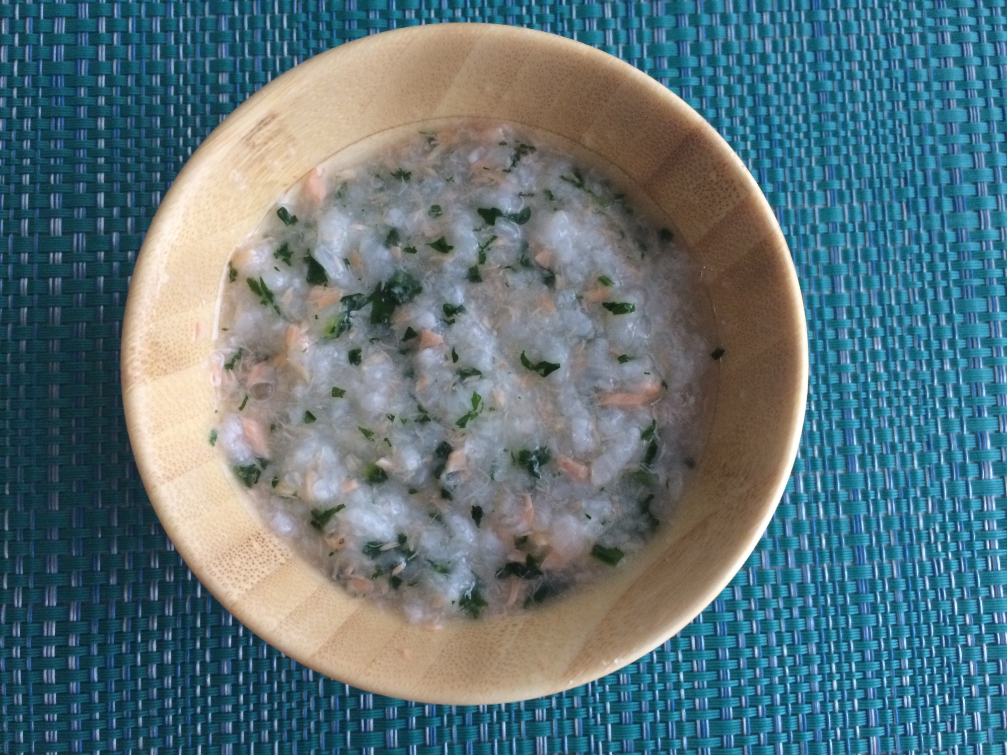 鮭と小松菜のおかゆ（離乳食：中期）