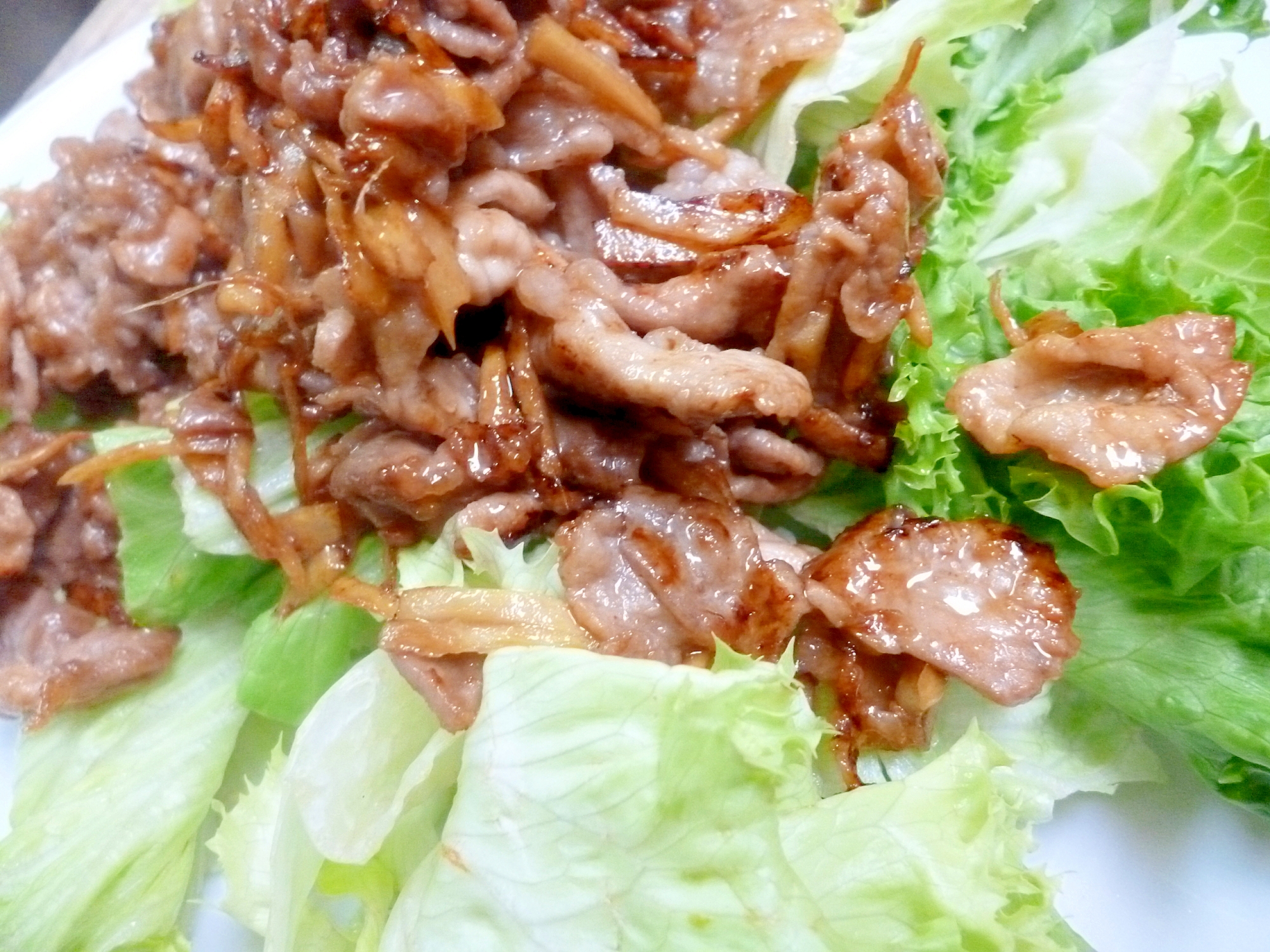 生姜焼き豚肉サラダ