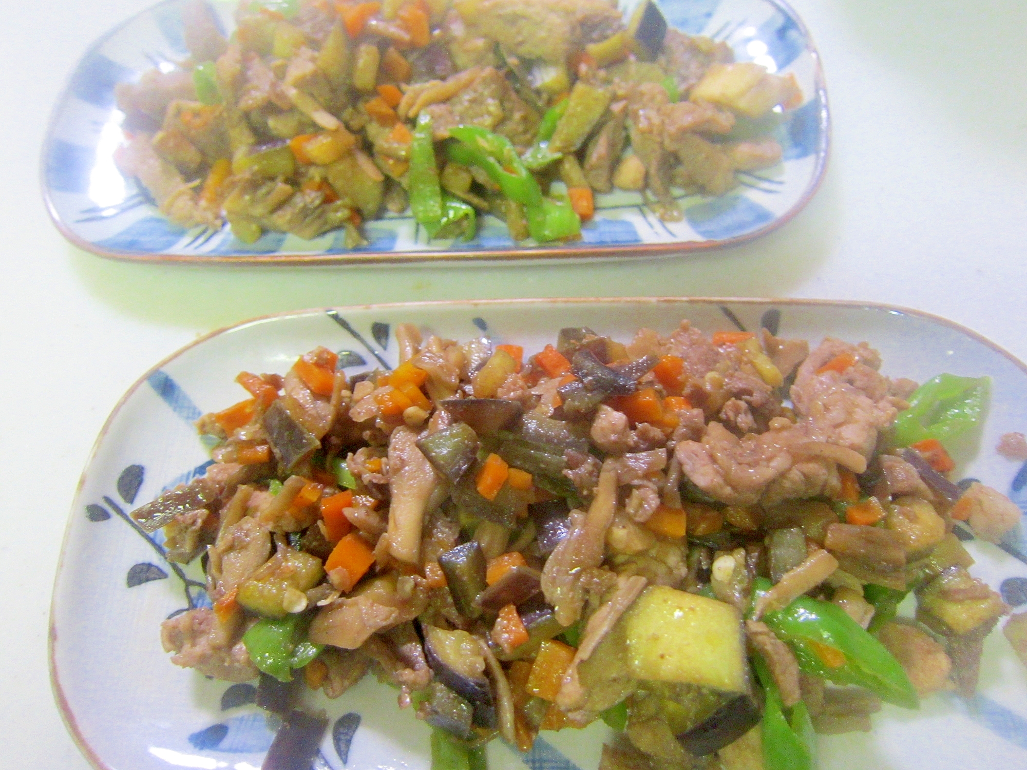 都城産 豚肩ロース肉とナスと人参としし唐グリル