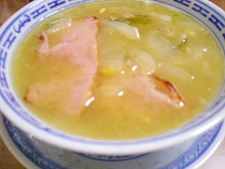焼き豚と人参のコーンスープ
