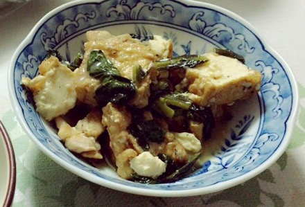 豆腐と小松菜の玉子炒め