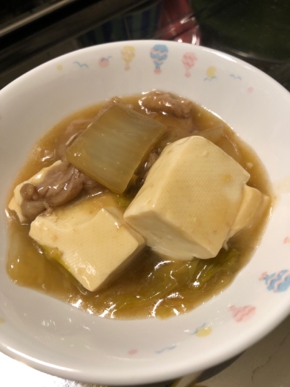 寒い日の夕食にもピッタリ、ポカポカで甘みのある味付けとても美味しかったです！ お肉のぷりぷりした食感も大好きです。 また作ります♬  ご馳走様でした( ¨̮ )