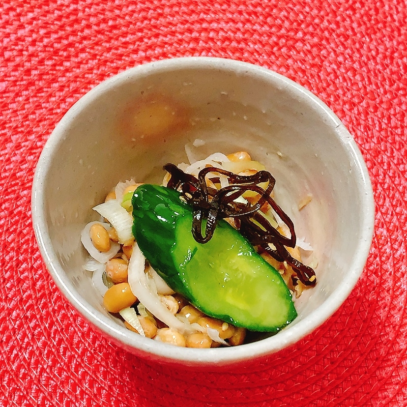 きゅうり漬物、昆布♪納豆