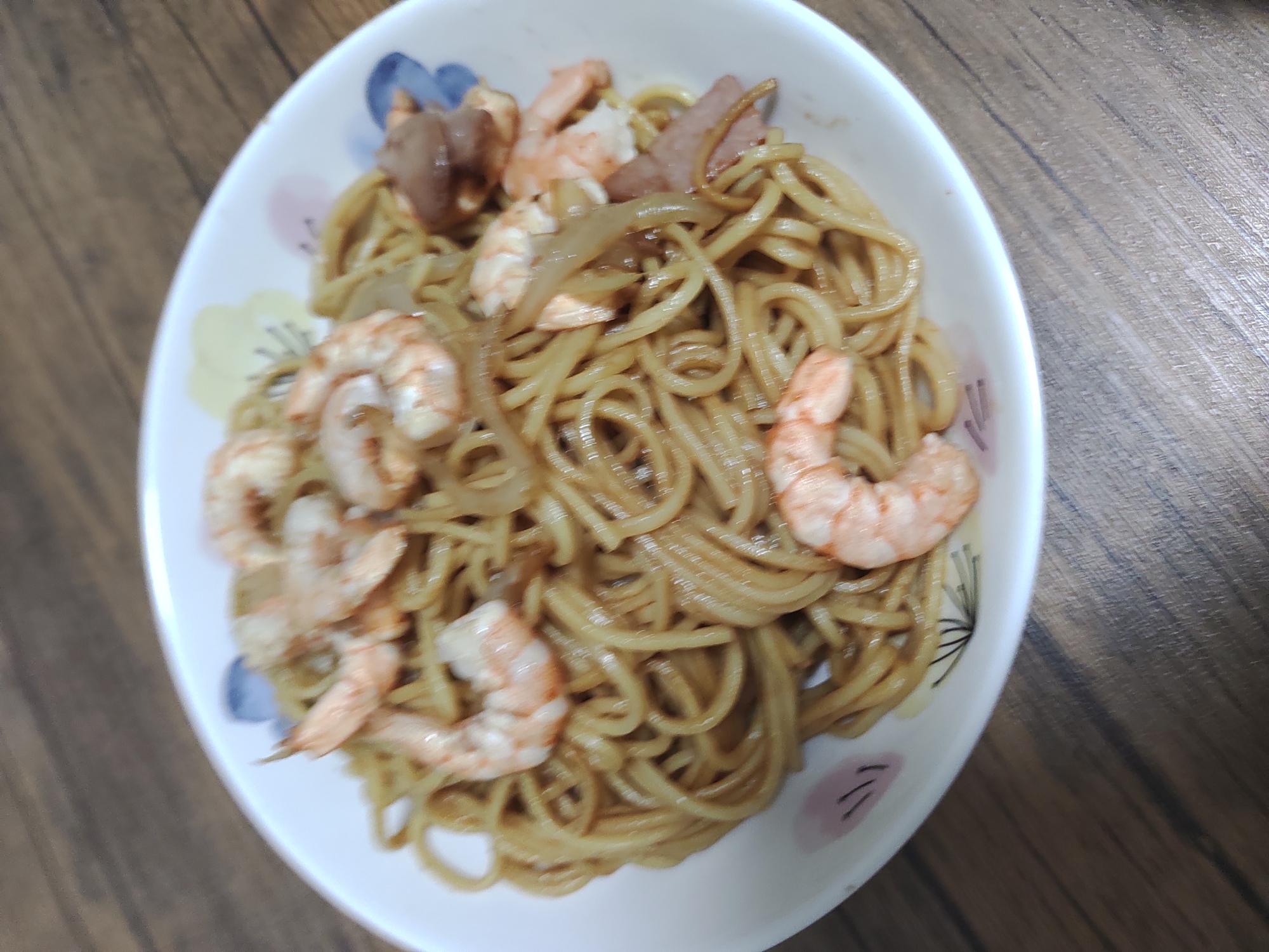 海老と焼き豚の焼きそば