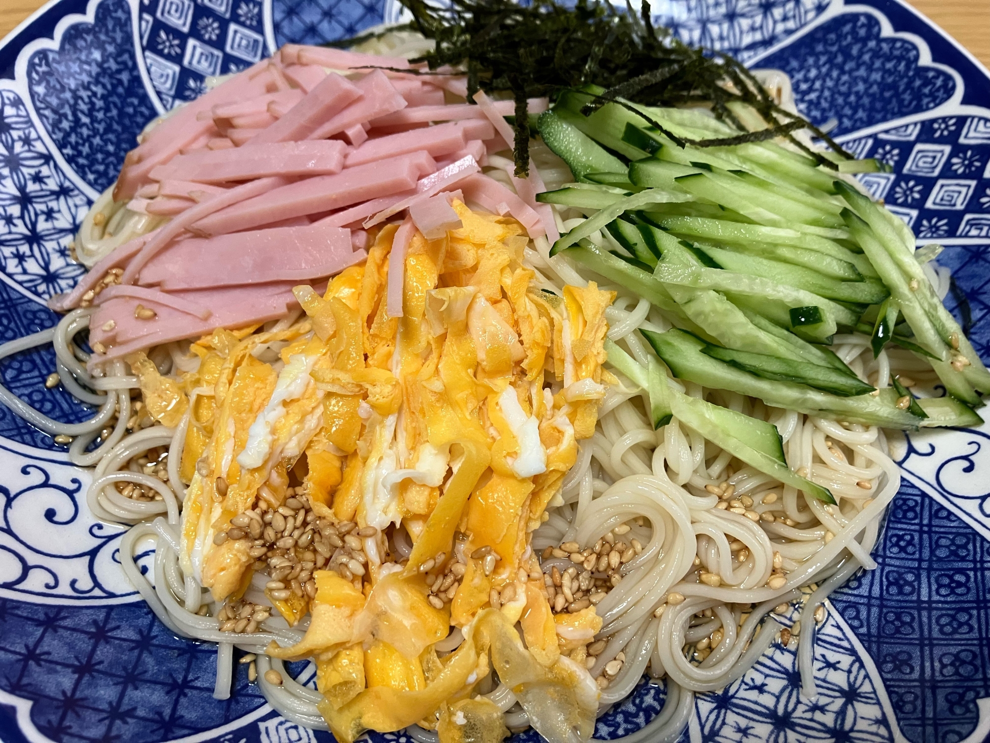 素麺で冷やし中華☆彡