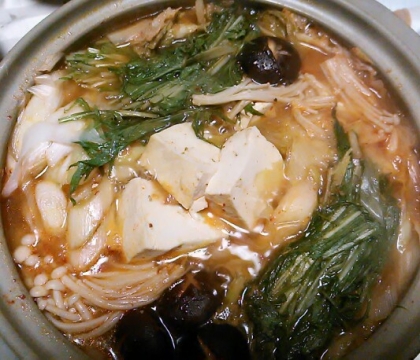 キムチとゴマ・そして最後に味噌で、とっても美味しいお鍋になりました♪ありがとう(*^o^*)