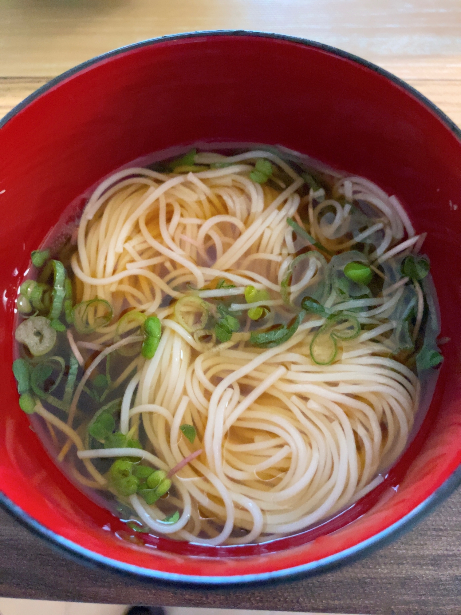 ネギとカイワレの、そうめん