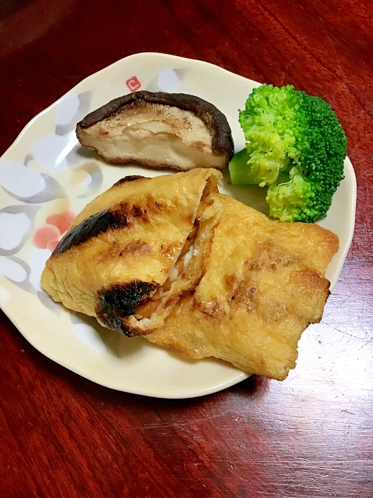 むかごと長芋と納豆の親子?巾着。