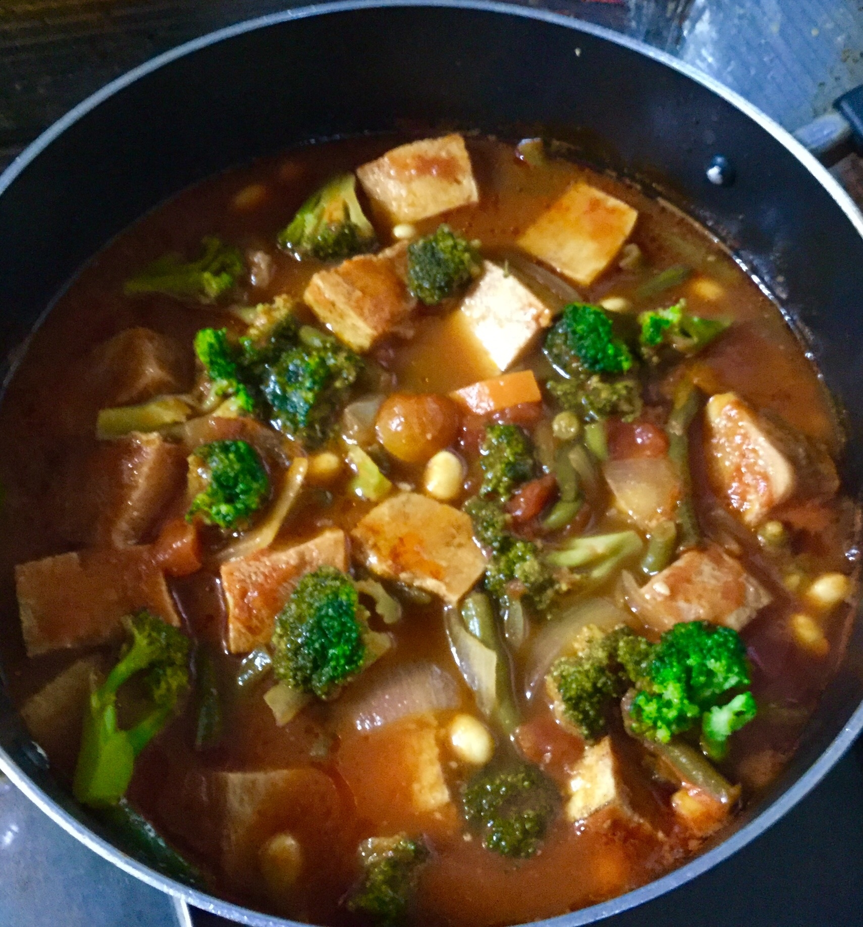 冷凍豆腐と鶏肉のトマト煮込み♡