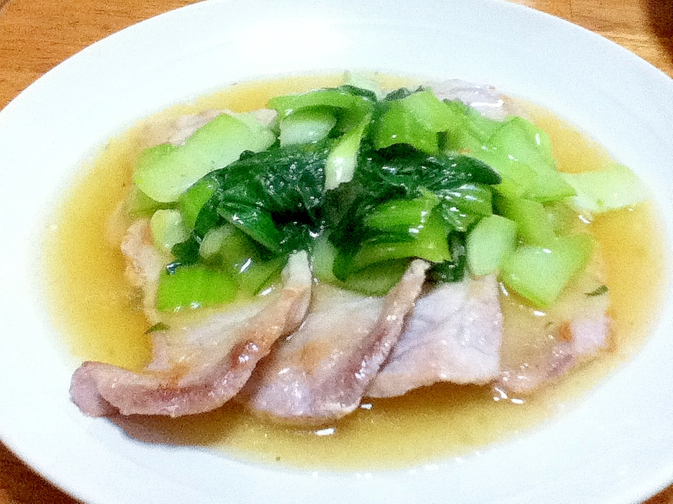 豚肉とチンゲン菜のしょうがあんかけ