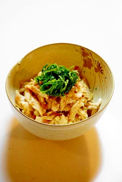 居酒屋のお通しがレンジで簡単！ささみの梅ポン酢和え