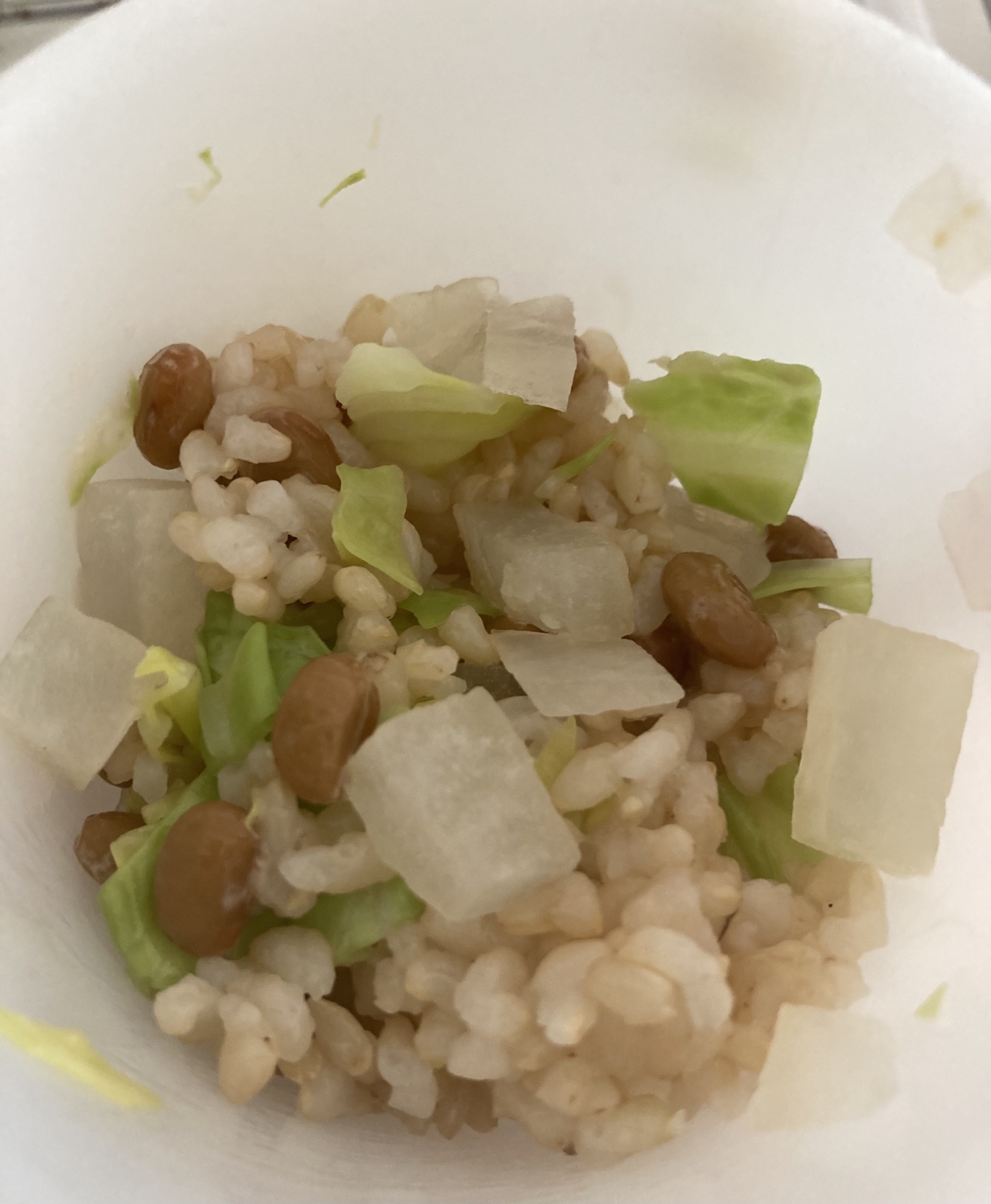 納豆と野菜の混ぜご飯！