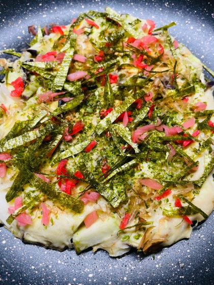 卵なしで美味❤アミエビ入り（小エビ）お好み焼き♪