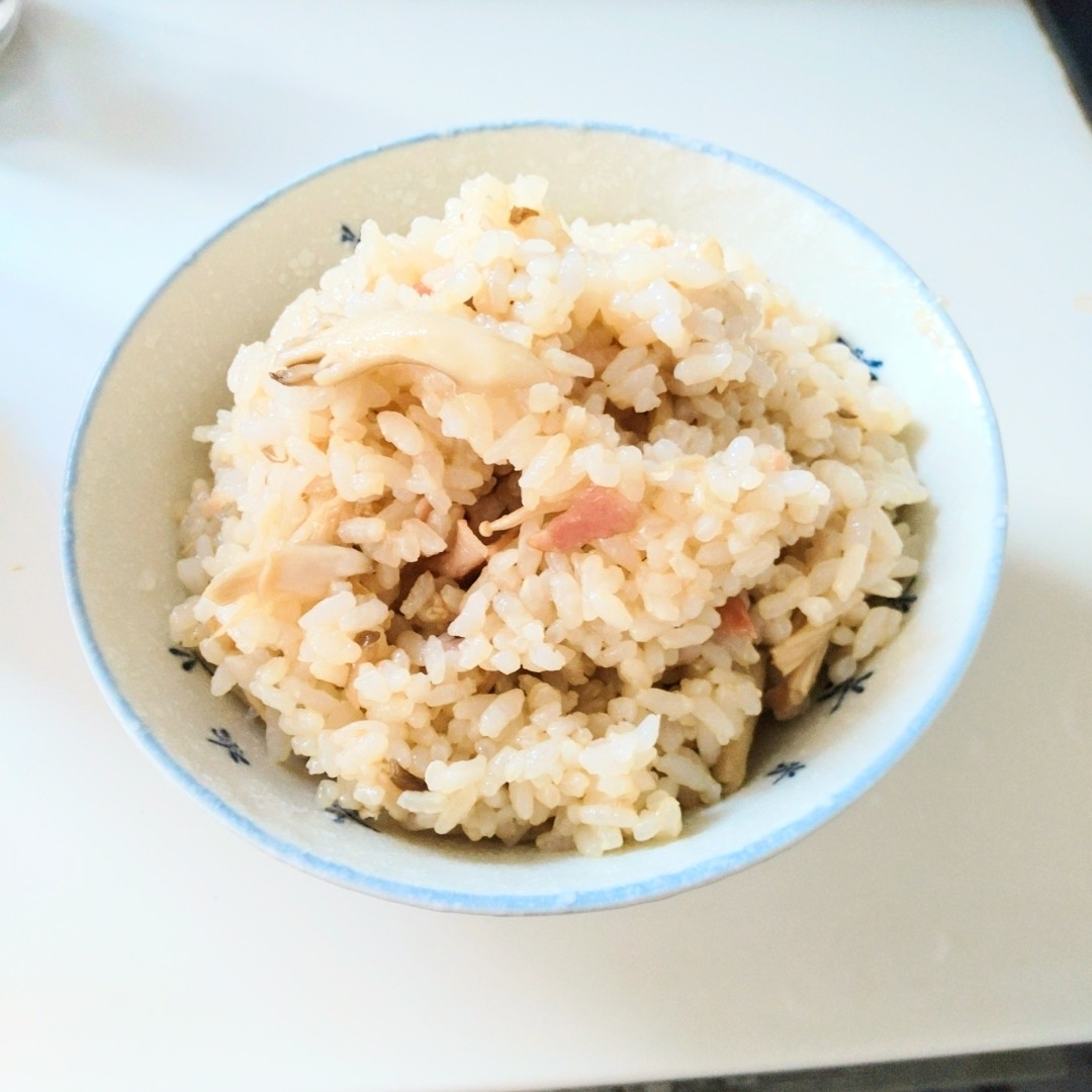 簡単！まいたけとベーコンの混ぜご飯