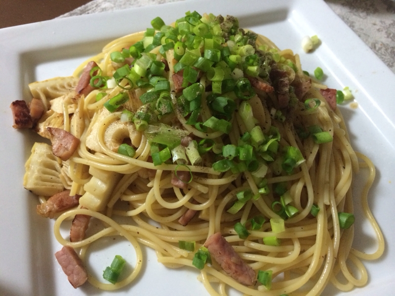 毎日食べたい！簡単タケノコとハムのパスタ