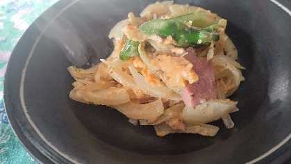アスパラとウインナーの卵炒め