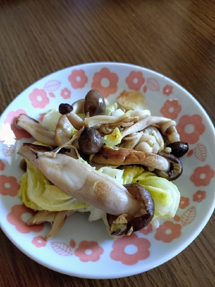 きのことキャベツのシンプル炒め