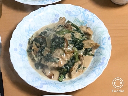 ★舞茸とほうれん草のチキンクリーム煮★