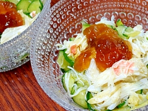 ポン酢ジュレで戴く 「カニと胡瓜辛子和え」
