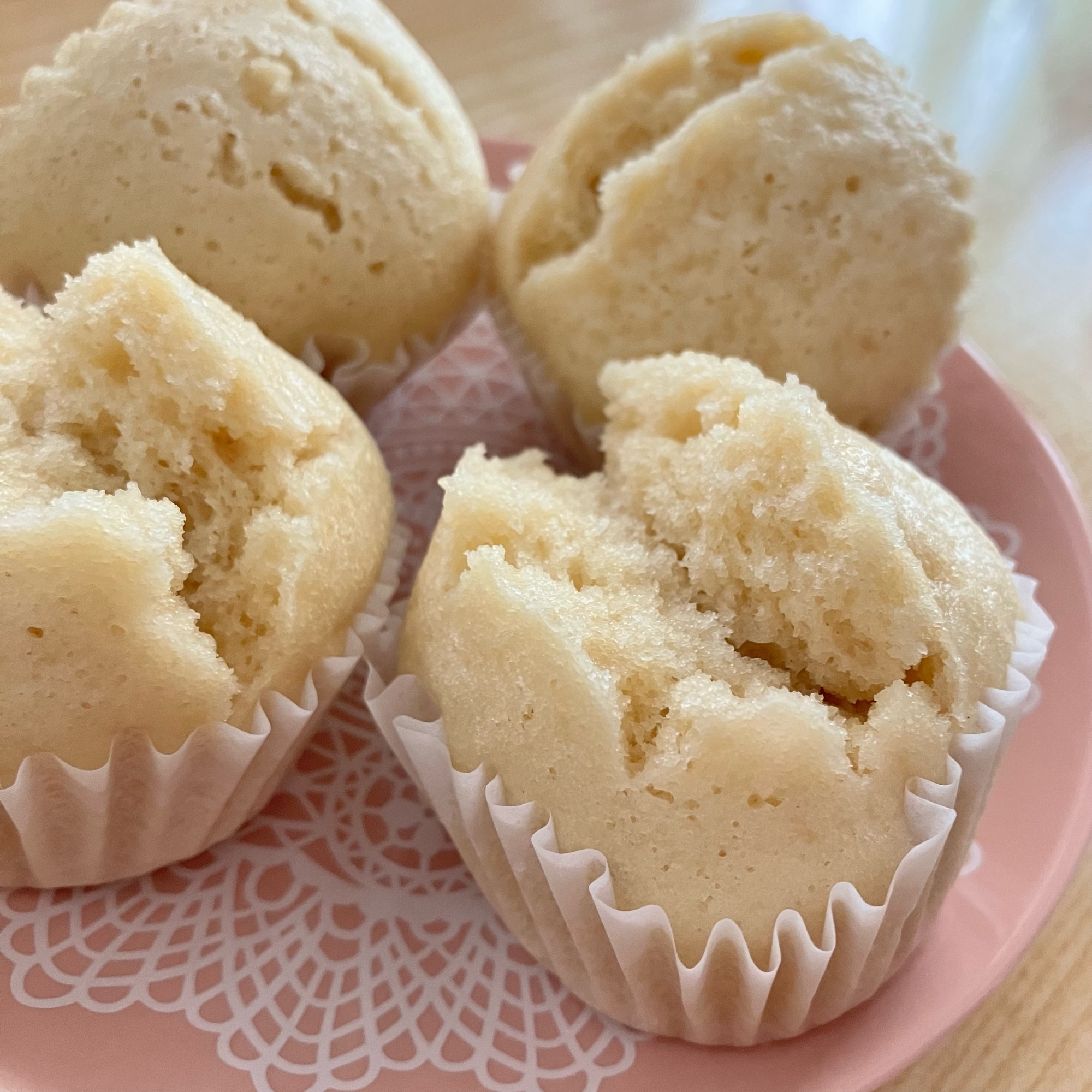 基本のプレーン蒸しパン 8号カップ4個分