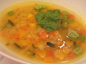 有機人参と赤レンズ豆スープ