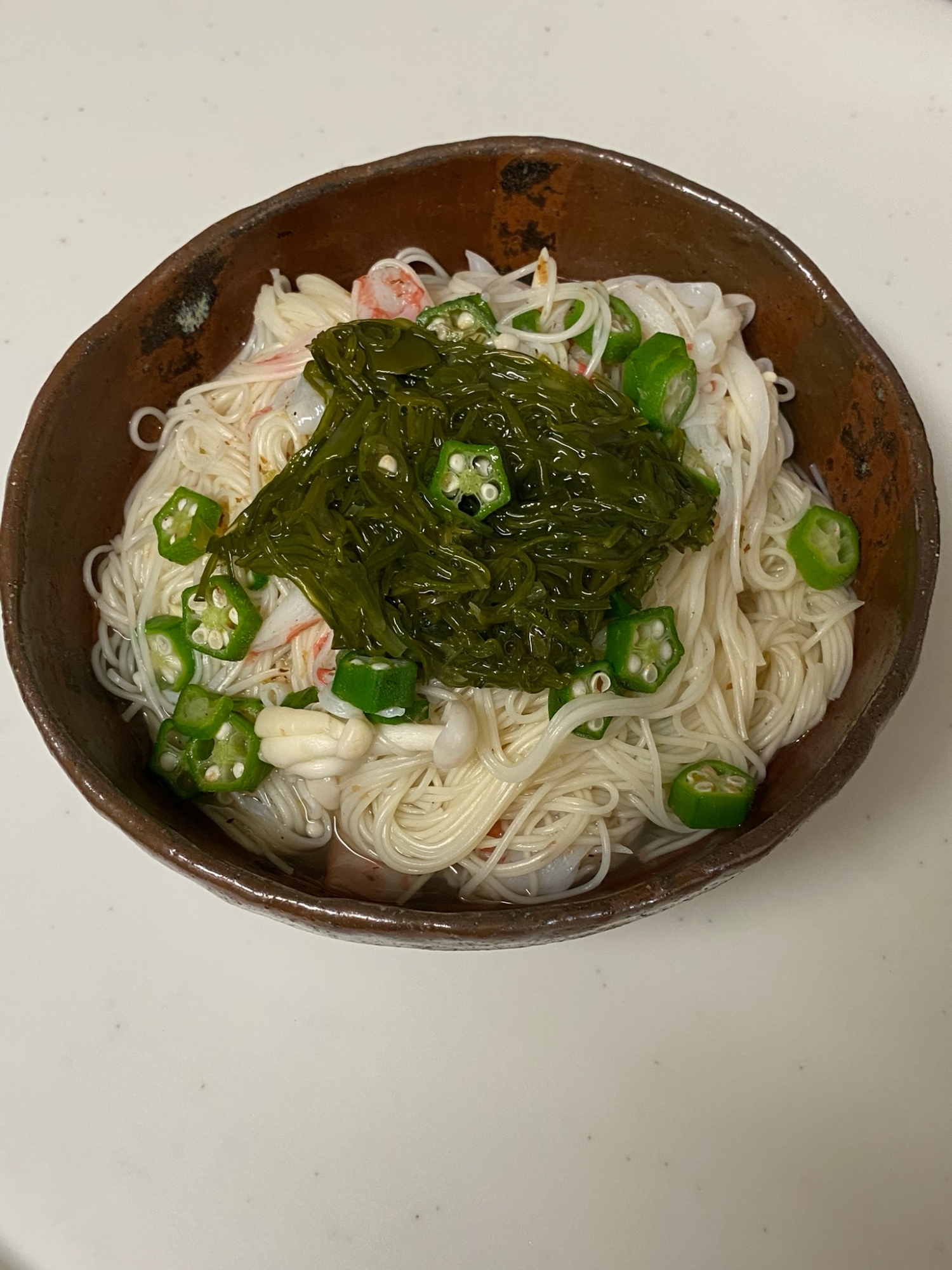 つるつる美味しい♪めかぶ素麺