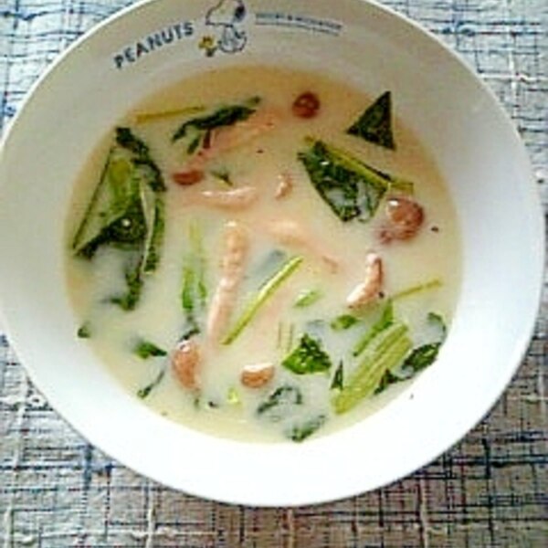 ほうれん草しめじのミルクスープ レシピ 作り方 By ティア アスラン 楽天レシピ ほうれん草しめじのミルクスープ レシピ 作り方 By ティア アスラン 楽天レシピ