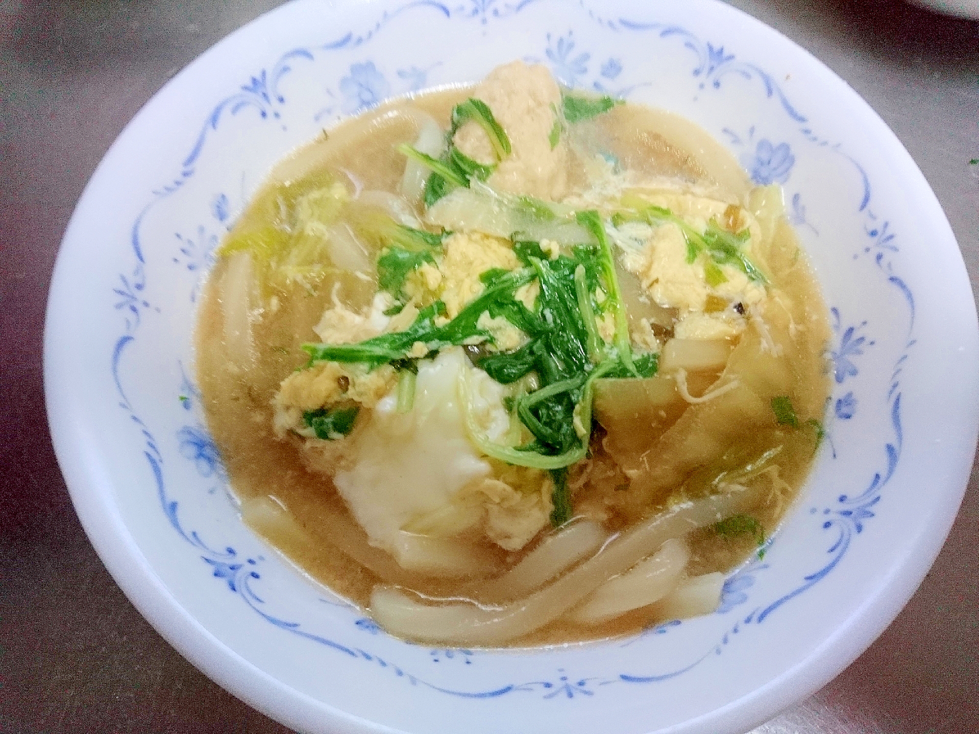 鍋の〆に☆卵とじうどん