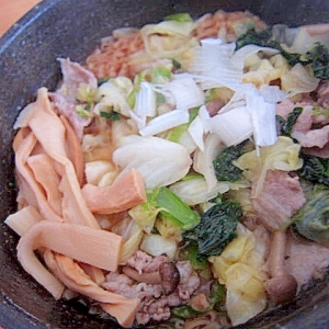 塩抜きメンマ豚肉野菜炒りチキンラーメン