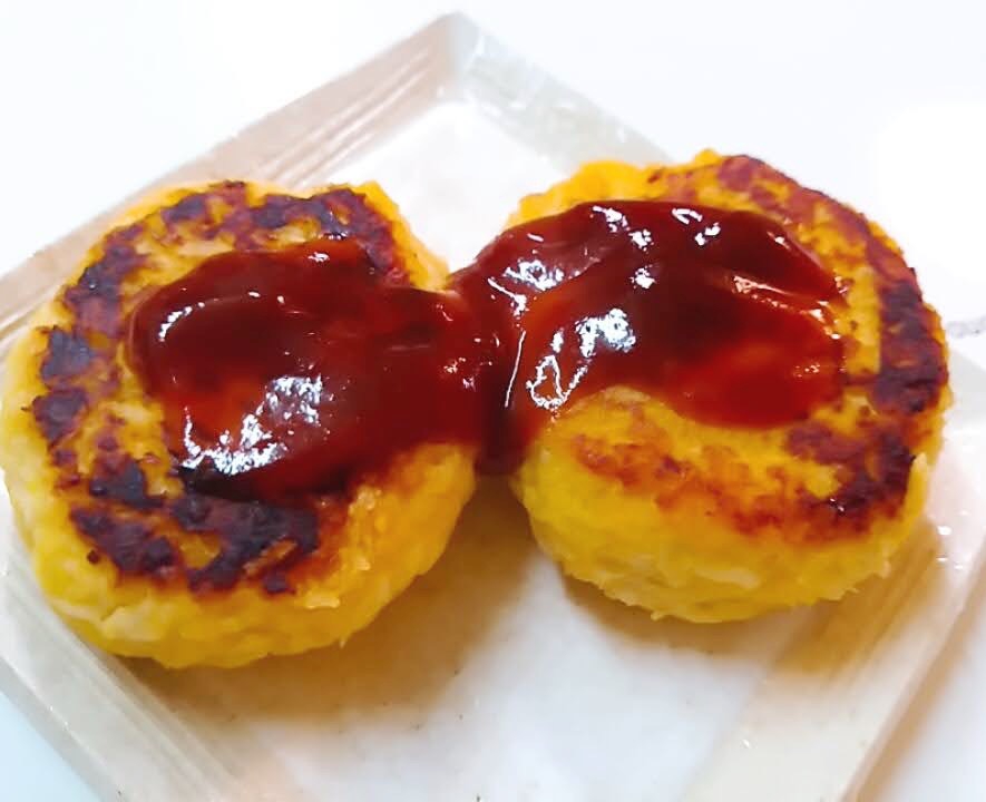 お弁当に☆薩摩芋と鶏ミンチハンバーグ