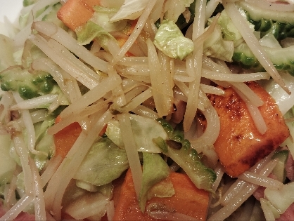 豚肉となすのもやし炒め