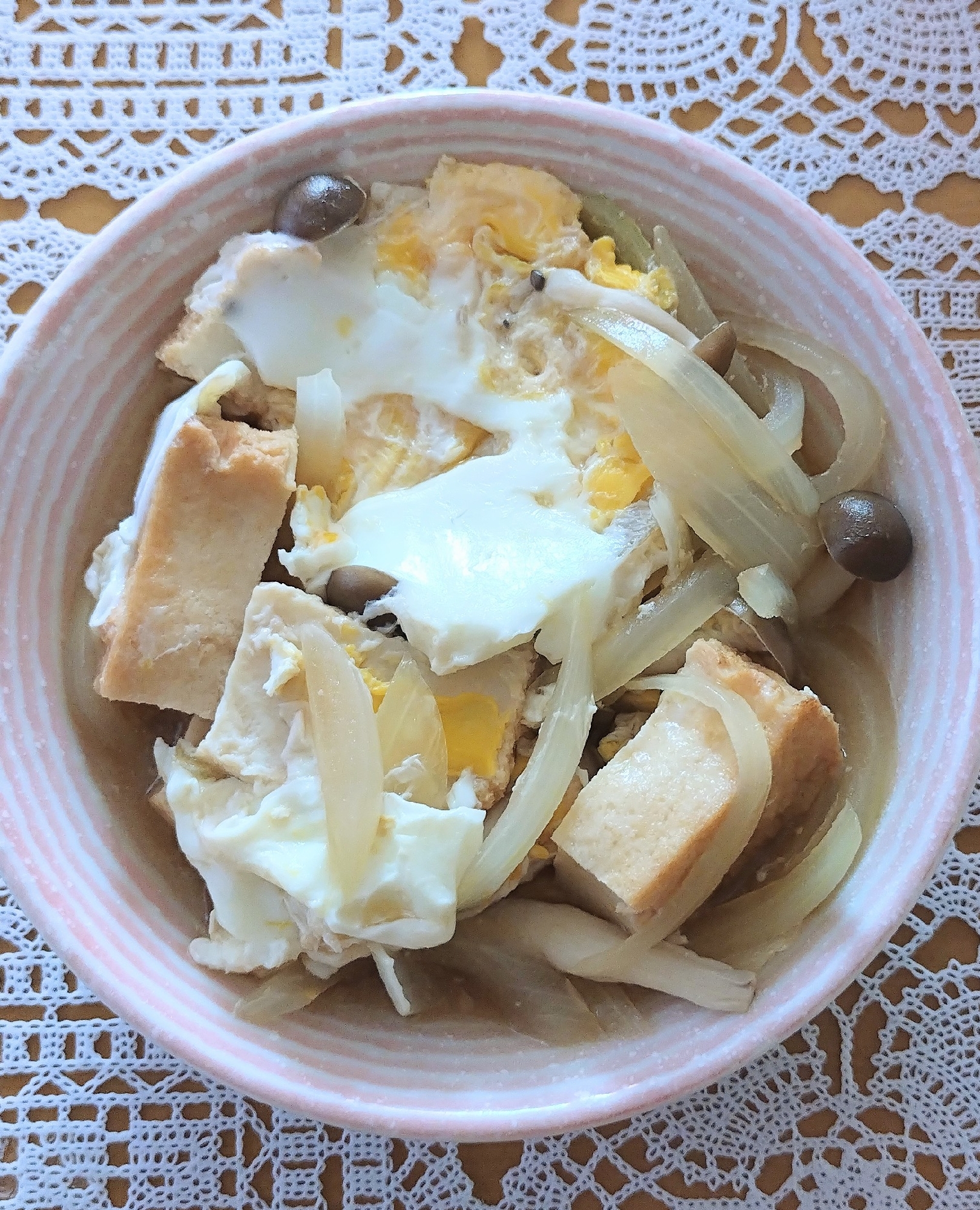 厚揚げと玉ねぎの卵とじ☆
