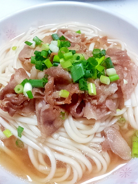 簡単豚バラ肉うどん