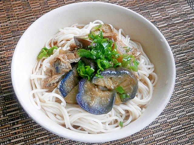 茄子と油揚げのそうめん