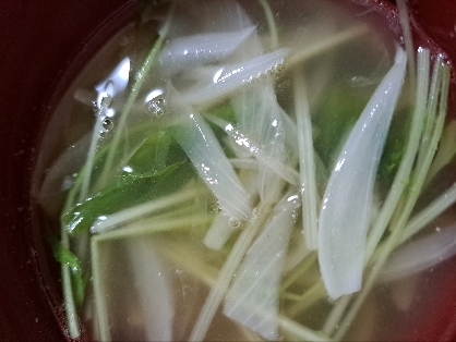 ★中華スープ★玉ねぎと水菜