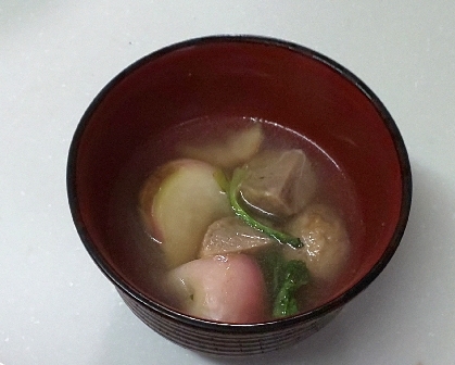 鶏つくねとかぶのスープ♪