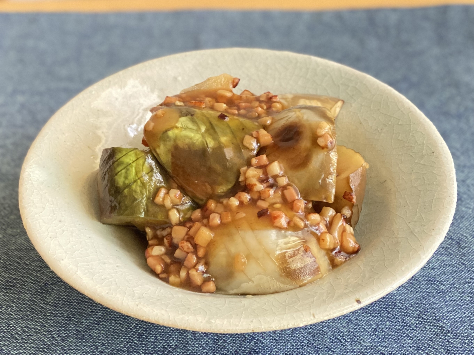 白と翡翠茄子のあんかけ