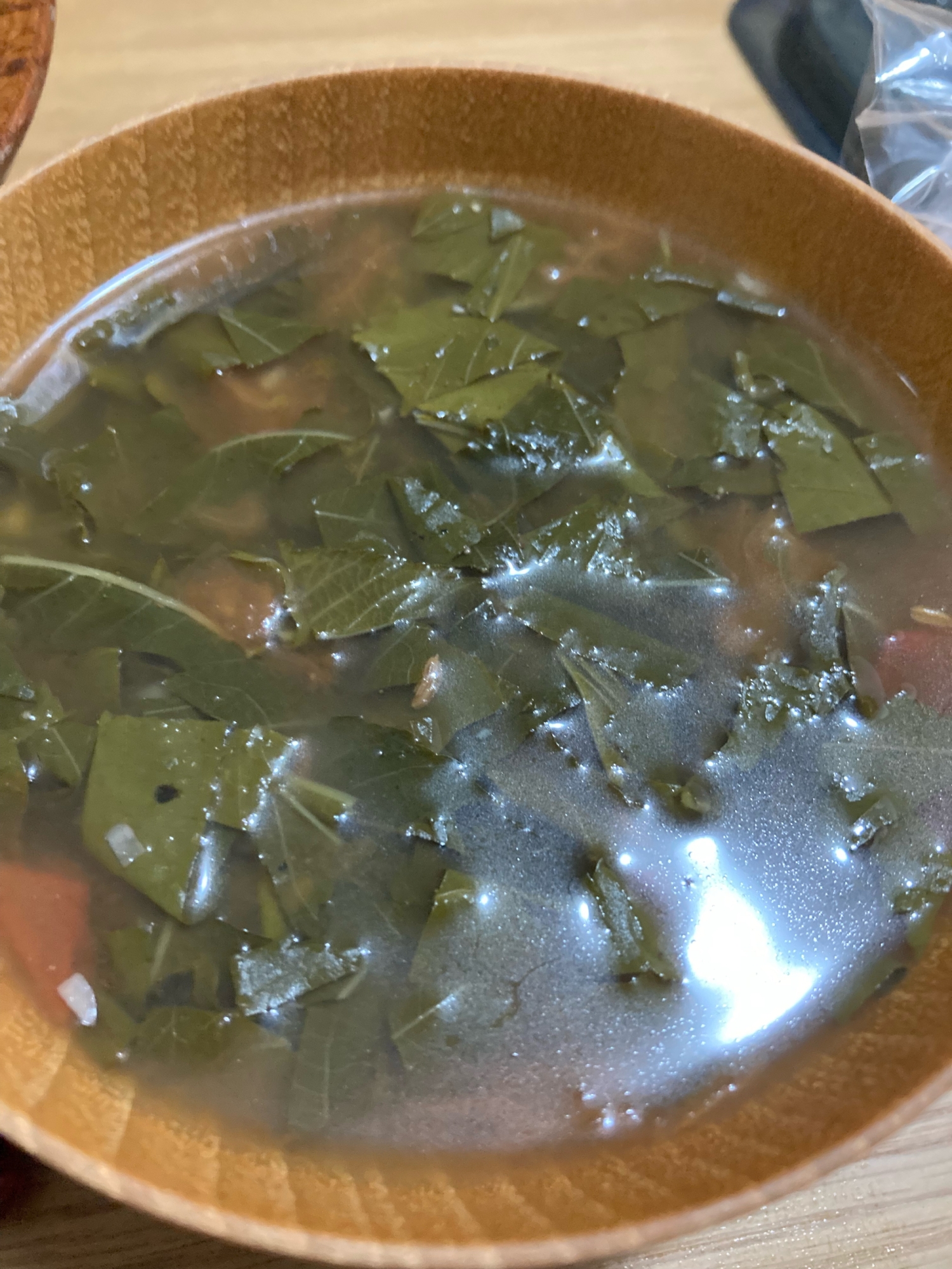 エジプトの味噌汁 モロヘイヤスープ トマト入り レシピ 作り方 By 料理とお酒と犬がすき 楽天レシピ
