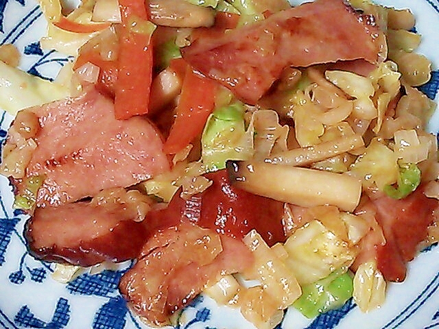 お弁当に♪焼豚と野菜の中華炒め