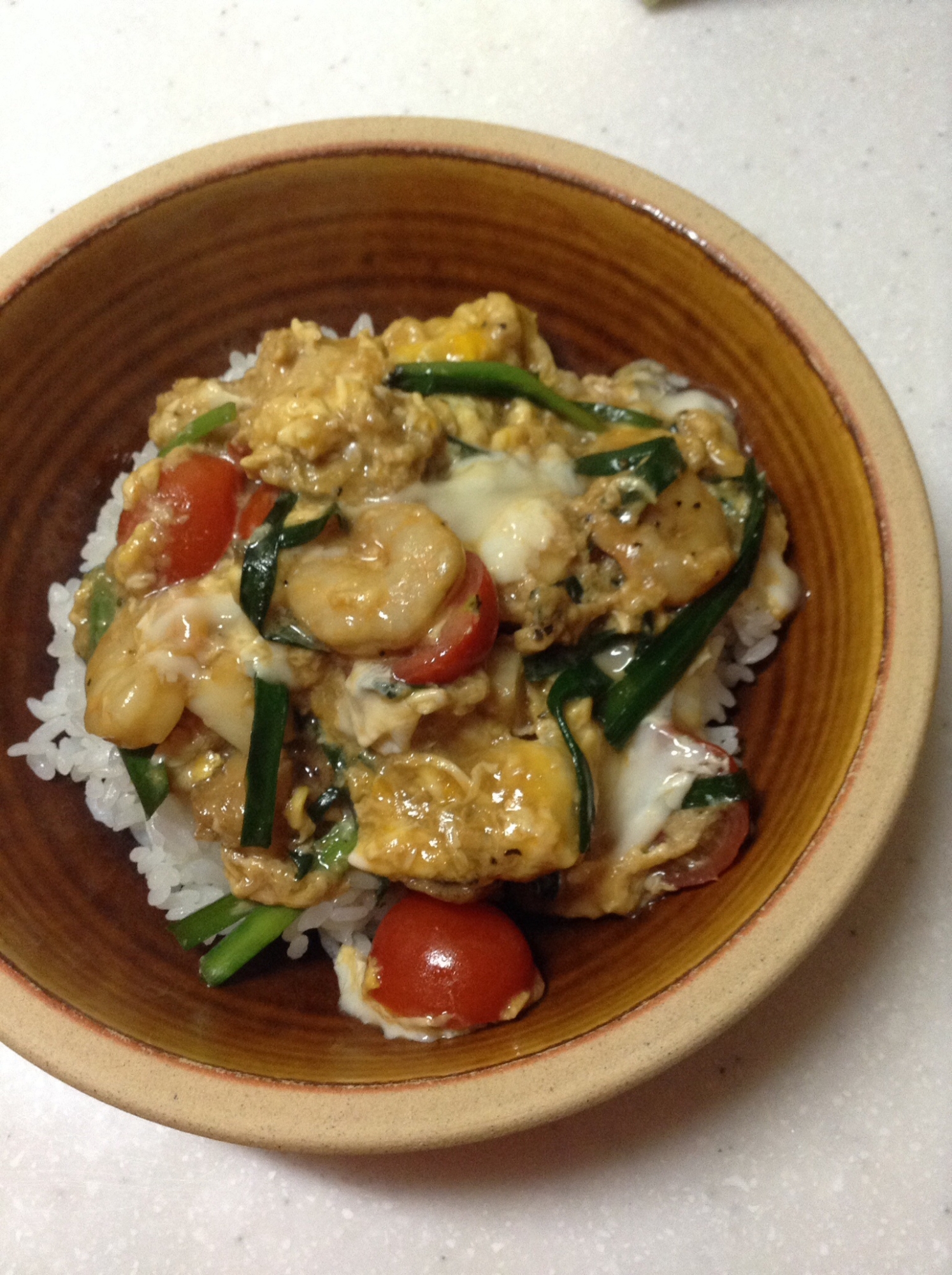 シーフードと玉子の中華丼