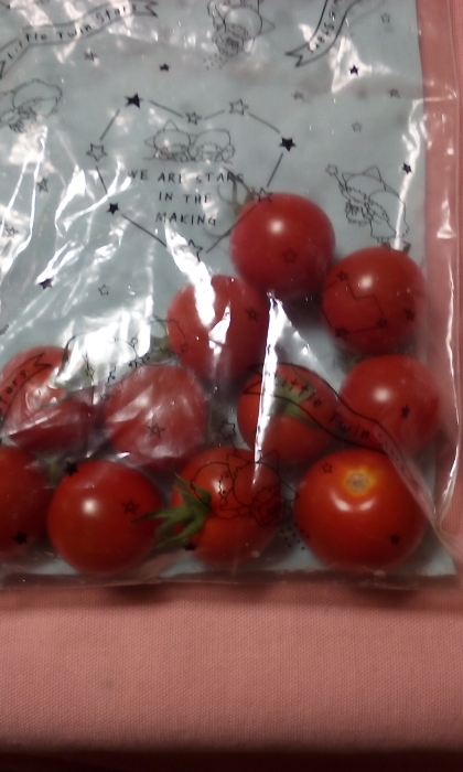 たくさんミニトマトあったので冷凍保存にしました～レシピありがとうございます（*'‐'*)