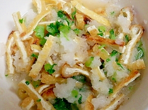 大根おろしと焼き油揚げの三杯酢和え レシピ 作り方 By 夏はぜ 楽天レシピ
