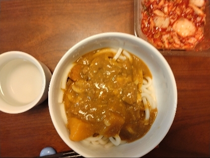 カレーをリメイク　カレーうどん