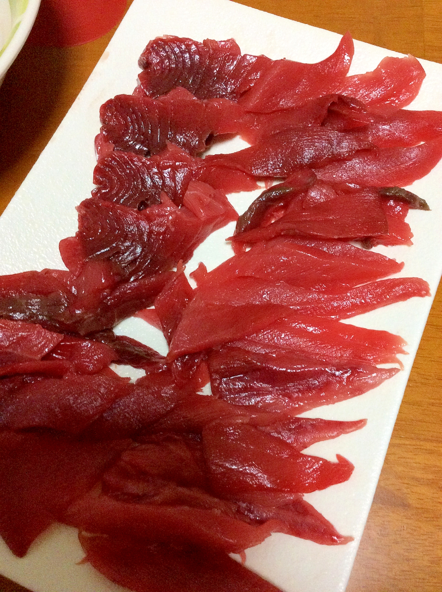 まぐろの血合いのお刺身 レシピ 作り方 By Madone6 楽天レシピ まぐろの血合いのお刺身 レシピ 作り方 By Madone6 楽天レシピ