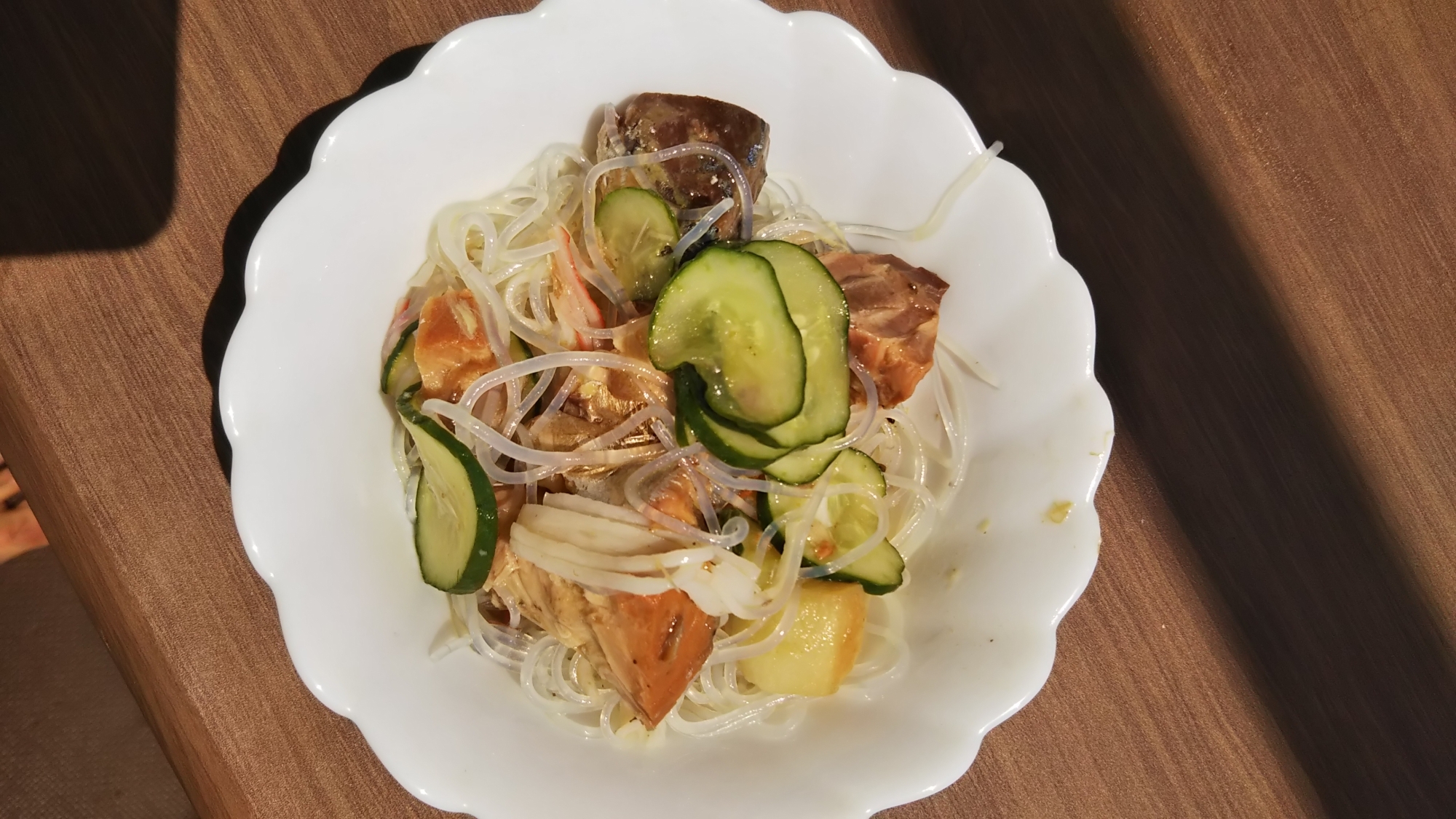 春雨とサバ缶の酢味噌あえ